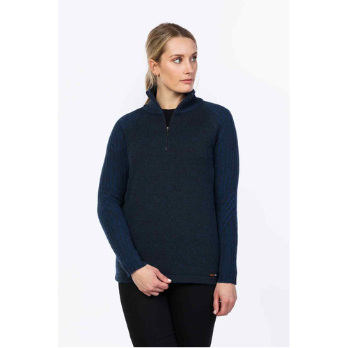 MKM Womens Technical Half Zip Sweater (ME4055) Blue XL   [SD]