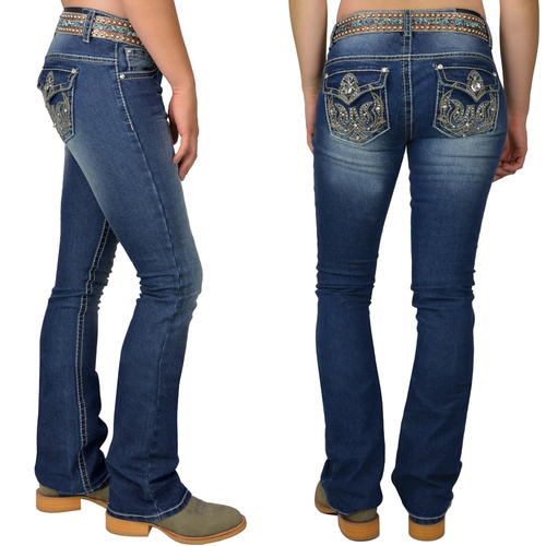 Pure Western Womens Tasha Bootcut Jeans (PCP2200017) Indigo [SD]