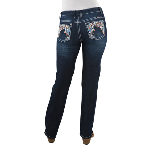 Pure Western Womens Anjelica Straight Jeans - 32 Leg (PCP2212576) Indigo 6 [AD]