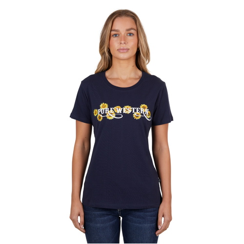 Pure Western Womens Frankie S/S Tee (P4S2598994) Navy 8