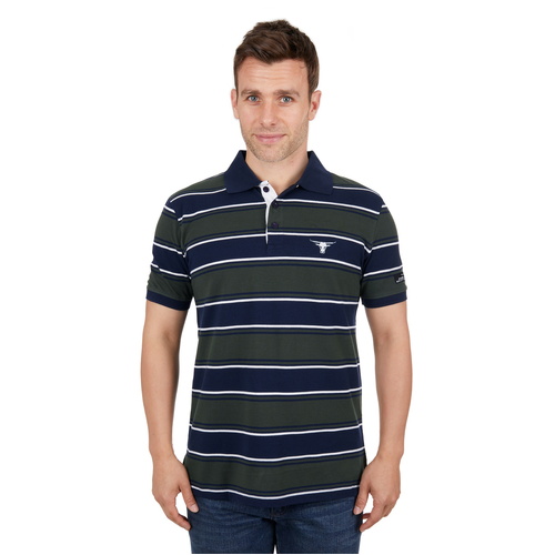 Pure Western Mens Carl S/S Polo (P4S1505968) Navy/Green S