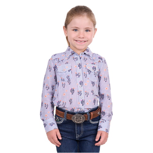 Pure Western Girls Mavis L/S Shirt (P4S5127992) Navy 2