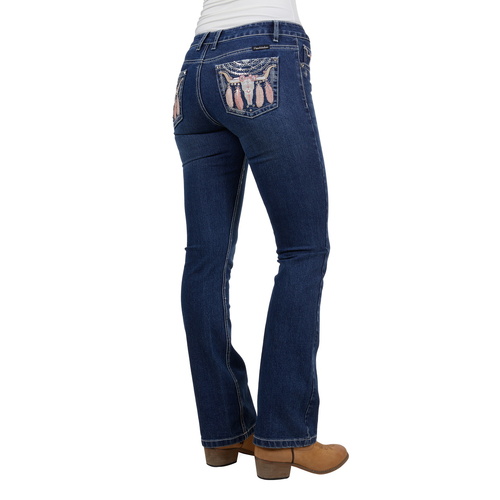 Pure Western Womens Ava Bootcut Jeans - 32 Leg (PCP2208847) Indigo 8