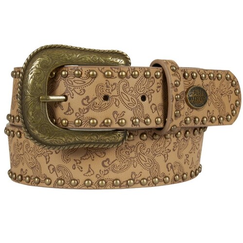 Pure Western Womens Paisley Belt (P4S2972BLT) Light Tan XS