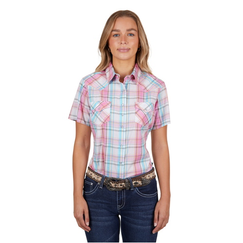 Pure Western Womens Brook S/S Shirt (P4S2132985) Pink 8