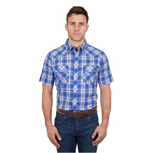 Pure Western Mens Mark S/S Shirt (P4S1102958) Royal M