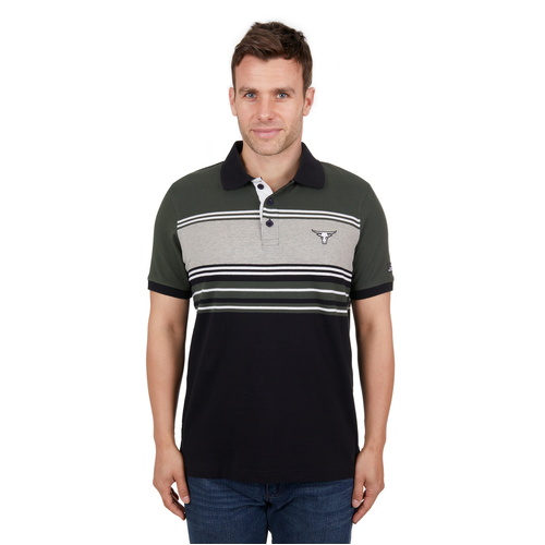 Pure Western Mens Beck S/S Polo (P4S1505966) Black/Green S