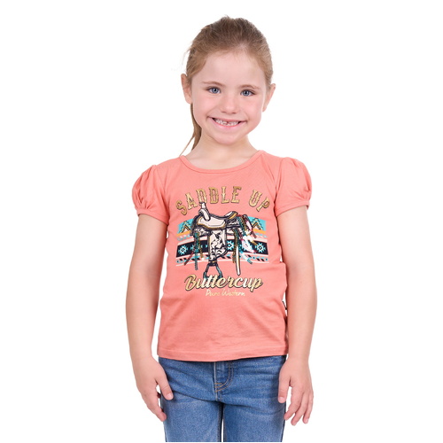 Pure Western Girls Candice S/S Tee (P4S5576859) Coral 6