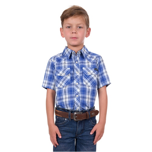 Pure Western Boys Mark S/S Shirt (P4S3103958) Royal 2