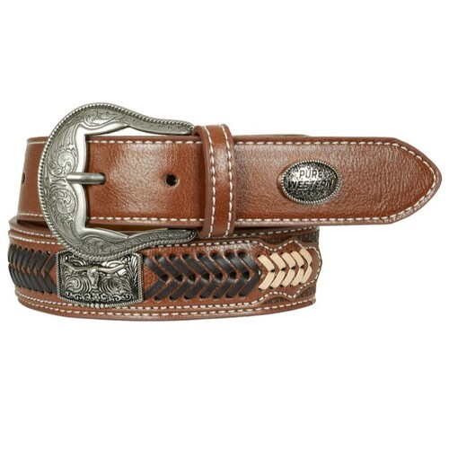 Pure Western Childrens Zachary Belt (P4S7913BLT) Dark Tan M [SD]