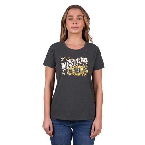 Pure Western Womens Kendra S/S Tee (P5W2598062) Charcoal Marle 8