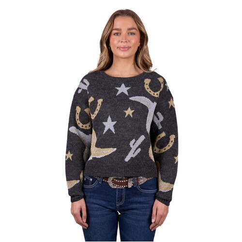 Pure Western Womens Marcy Jumper (P5W2556029) Charcoal Marle 8