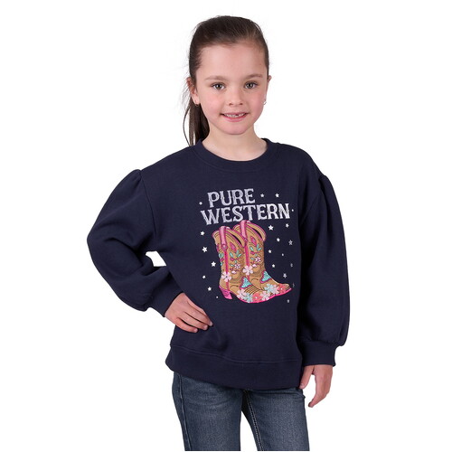 Pure Western Girls Sienna Crew Jumper (P5W5532053) Navy 2