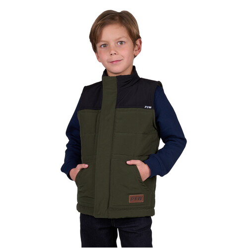 Pure Western Boys Ralph Reversible Vest (P5W3603883) Green/Black 2