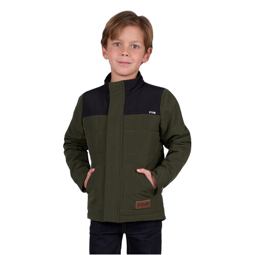 Pure Western Boys Ralph Jacket (P5W3703883) Green/Black 2