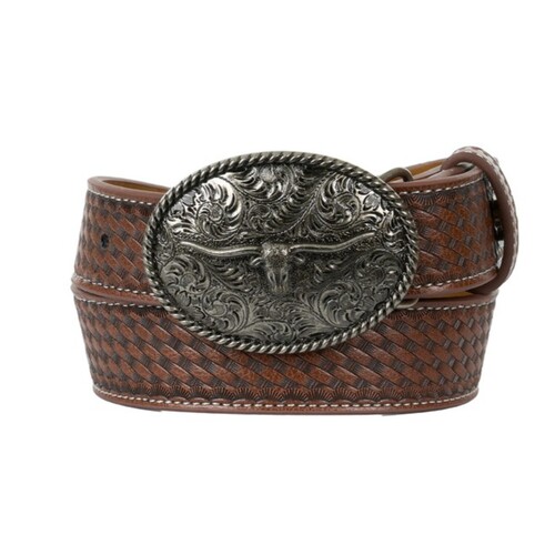 Pure Western Childrens Bradley Belt (P5W7924BLT) Dark Tan XS