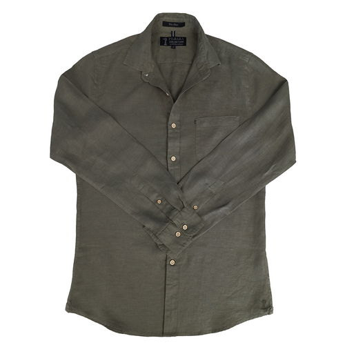 Ritemate Mens Pilbara Linen L/S Shirt (RMPC055) Olive S