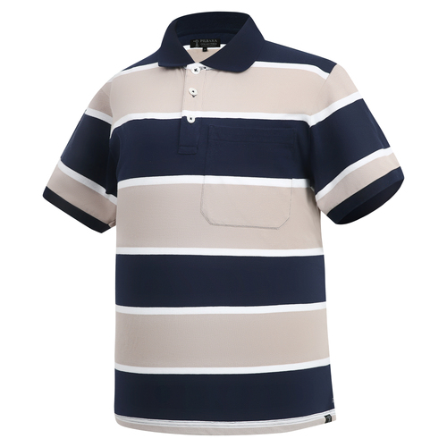 Ritemate Mens Pilbara Classic Cotton S/S Polo (RMPC113) Clay/French Navy/White S