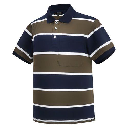 Ritemate Mens Pilbara Classic Cotton S/S Polo (RMPC113) Olive/French Navy/White S