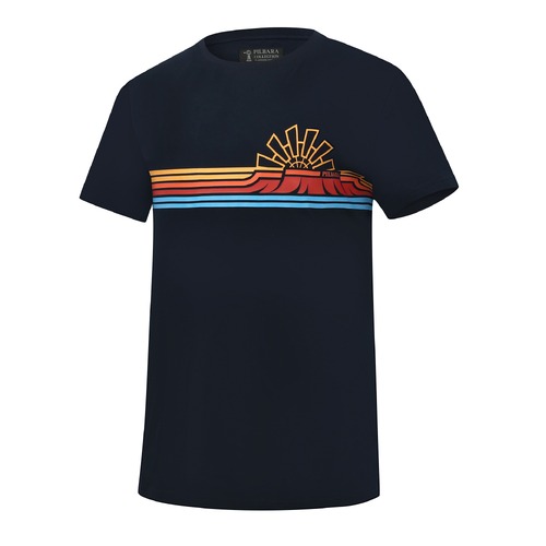 Ritemate Mens Pilbara Graphic Crew Neck S/S Tee (RMPC116) French Navy L