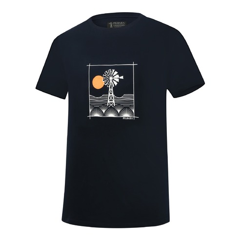 Ritemate Mens Pilbara Sunset Crew Neck S/S Tee (RMPC125) French Navy M