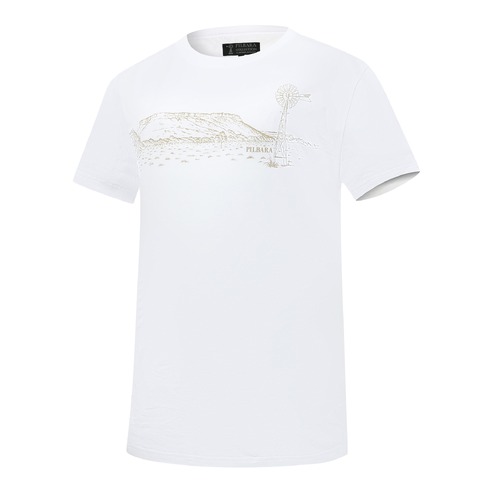 Ritemate Mens Pilbara Landscape Crew Neck S/S Tee (RMPC124) White L