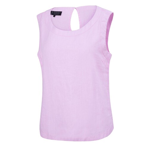 Ritemate Womens Pilbara Linen Singlet (RMPC132) Pink XS (6-8)