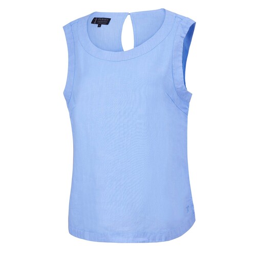 Ritemate Womens Pilbara Linen Singlet (RMPC132) Sky XS (6-8)