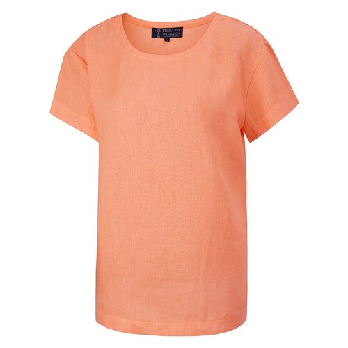 Ritemate Womens Pilbara Linen S/S Tee (RMPC131) Mango XS (6-8)