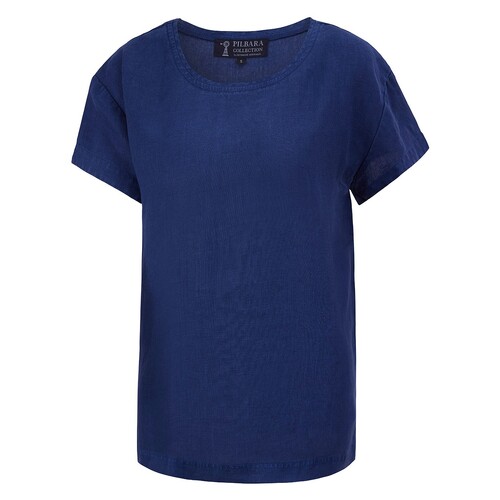 Ritemate Womens Pilbara Linen S/S Tee (RMPC131) Navy XS (6-8)