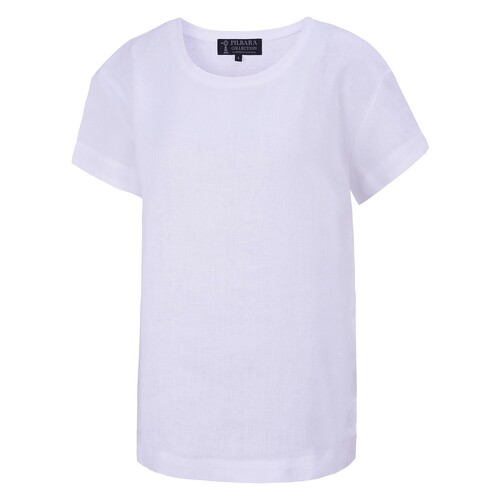 Ritemate Womens Pilbara Linen S/S Tee (RMPC131) White XS (6-8)