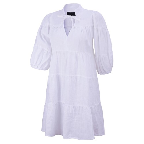 Ritemate Womens Pilbara Linen S/S Dress (RMPC133) White XS (6-8)