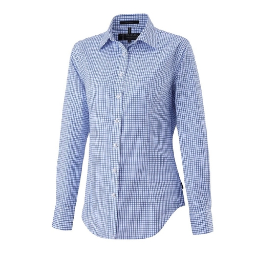 Ritemate Womens Pilbara Classic Fit Cotton L/S Shirt (RMPC115) Blue/White Check 8