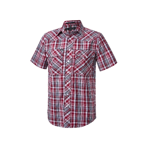 Ritemate Mens Pilbara Western Snap Button S/S Shirt (RMPW009S) Red/Black/White S