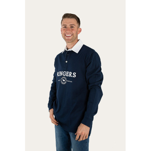 Ringers Western Mens Burton Rugby Jersey (120231RW) Navy/White S [GD]