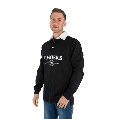 Ringers Western Mens Burton Rugby Jersey (120231RW) Black/White L [GD]