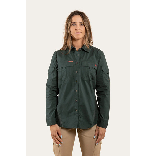 Ringers Western Womens Rosebery Ripstop Full Button Workshirt (221118RW) Forest Green 8 [GD] [SD]