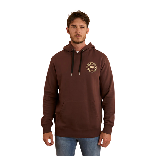 Ringers Western Mens Signature Bull Pullover Hoodie (123050RW) Chocolate/Dark Sand S