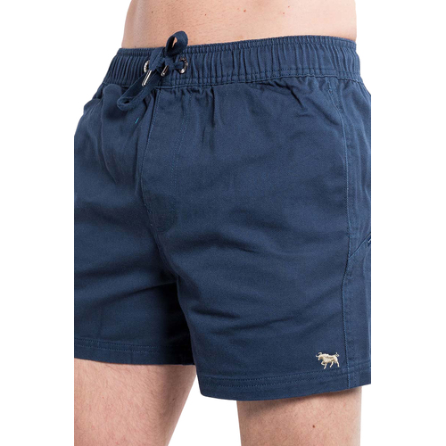 Ringers Western Mens Oliver Heavy Weight Rugger Shorts (120229RW) Dark Navy/Camel 30 [GD]