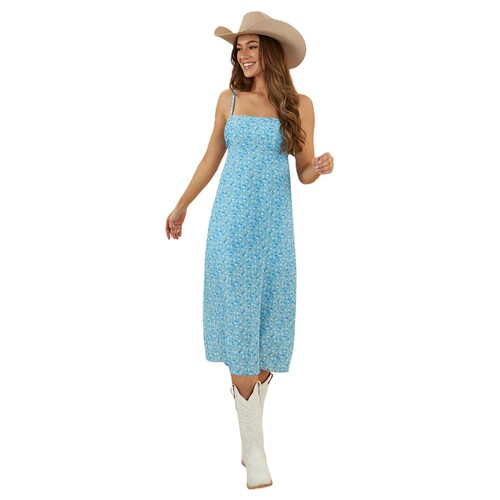 Ringers Western Womens Bobbie Midi Dress (223065RW) Blue 6 [GD]