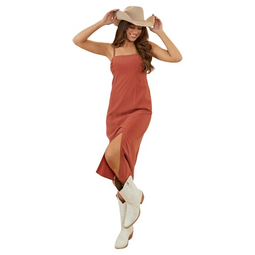 Ringers Western Womens Bobbie Midi Dress (223083RW) Cedar 6 [GD]