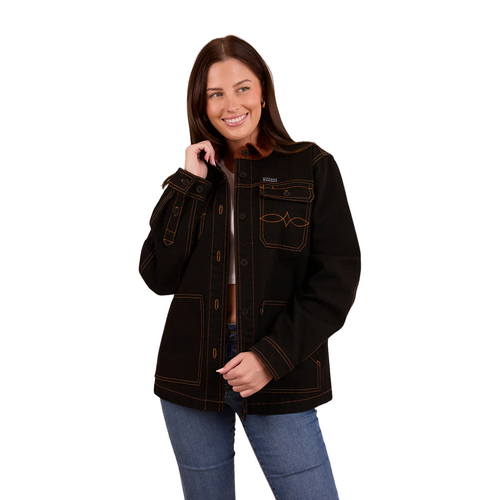 Ringers Western Womens Leighton L/S Overshirt (224023RW) Washed Black 8