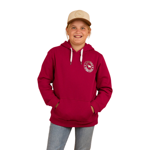 Ringers Western Childrens Signature Bull Pullover Hoodie (323007RW) Magenta/Silver 2