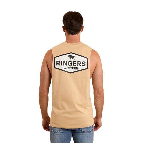 Ringers Western Mens Servo Mucle Tank (122054RW) Dark Sand M