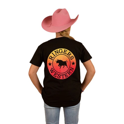 Ringers Western Childrens Signature Bull Classic S/S Tee (320004RW) Black Fade 10