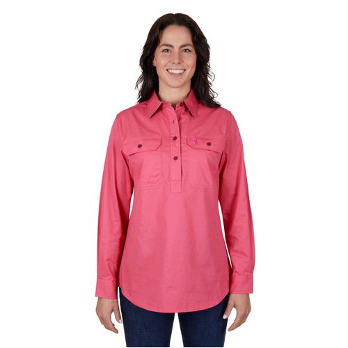 Thomas Cook Womens Light Half Button L/S Shirt (T4S2100182) Watermelon 10