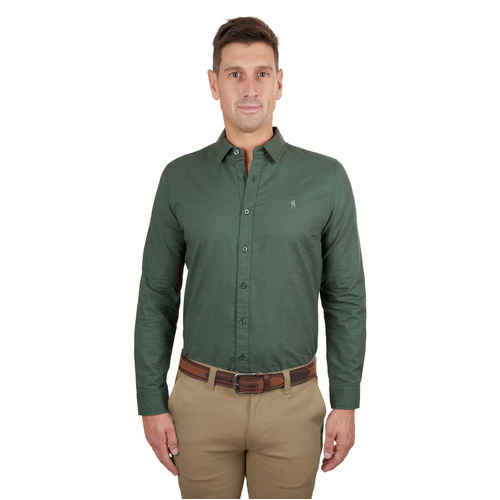 Thomas Cook Mens Linen Tailored L/S Shirt (T4S1122045) Green S