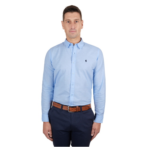 Thomas Cook Mens Linen Tailored L/S Shirt (T4S1122045) Light Blue S