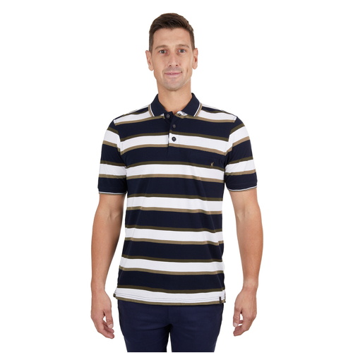 Thomas Cook Mens Ash Tailored S/S Polo (T4S1506013) Navy/Tan S