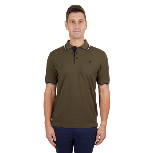 Thomas Cook Mens Logan Tailored S/S Polo (T4S1506012) Dark Tan S